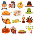Thanksgiving Twill Iron on Handmade Embroidery Pumpkin Turkey Festival Patches