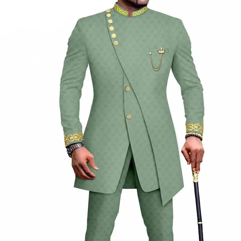 New Men's Suit Groom's Tuxedo Indian Wedding Dress Casual Men's Blazer Men's Suit Slim-Fit Wedding Suit (Jacket + Trousers)