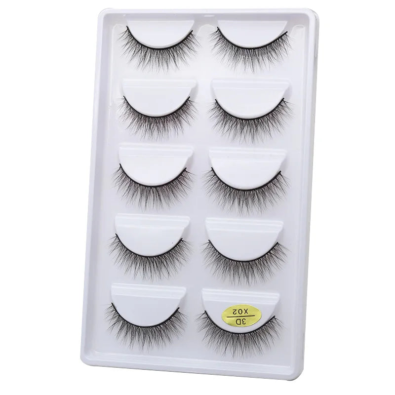Private Label Faux Mink Invisible Band Vegan Corner Lashes Black Soft Thin Transparent Clear Band 3D Half Strip Eyelashes