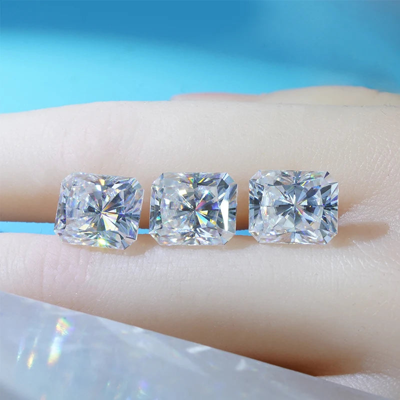 Wholesales Loose Synthetic Moissanite Stone Radiant Cut 5*7mm 6*8mm 7*9mm 1ct 2ct 3ct Radiant Cut Moissanite Diamond Moissanite