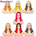 Dream Ice's Natural Straight Front Wig Transparent Glueless Heat Resistant 150% Density Fashion for Light Blonde Orange