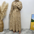 2024 New Printed Dubai Popular Muslim Women's Clothing Heavy Embroidered Cardigan Dubai Robe Kimono for Muslims