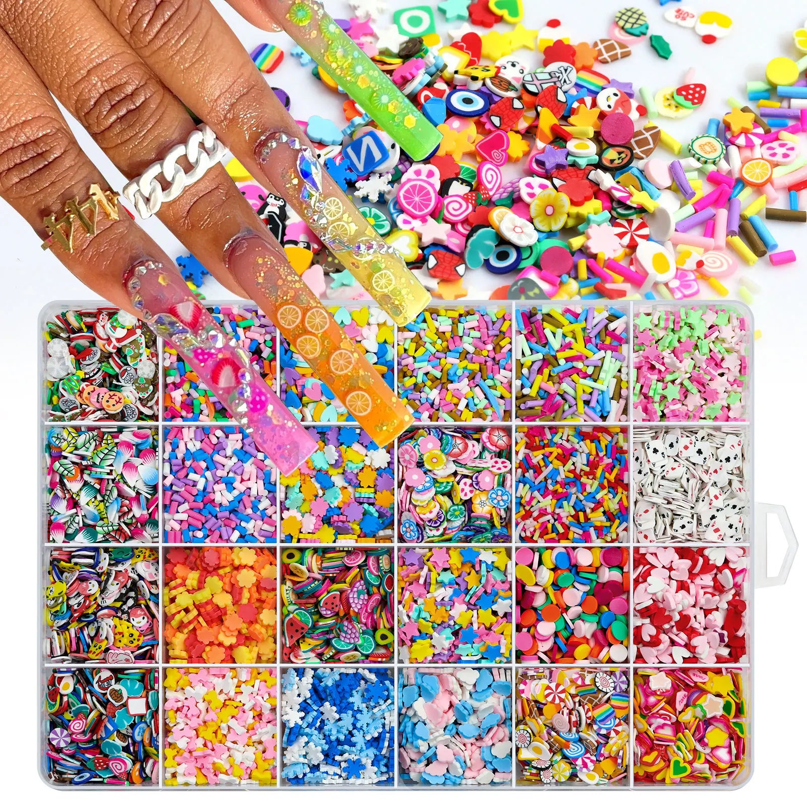 Nail Supplies Candy Color Fruit Slices 3D Mixed Lemon Orange Flake Nail Art Accessories
