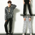 DS New Adult Men's Pants  Hop Trousers Stage Clothes -hop Dance Modern Dance Practice Skill Pants Jazz Sequin Performance Suit