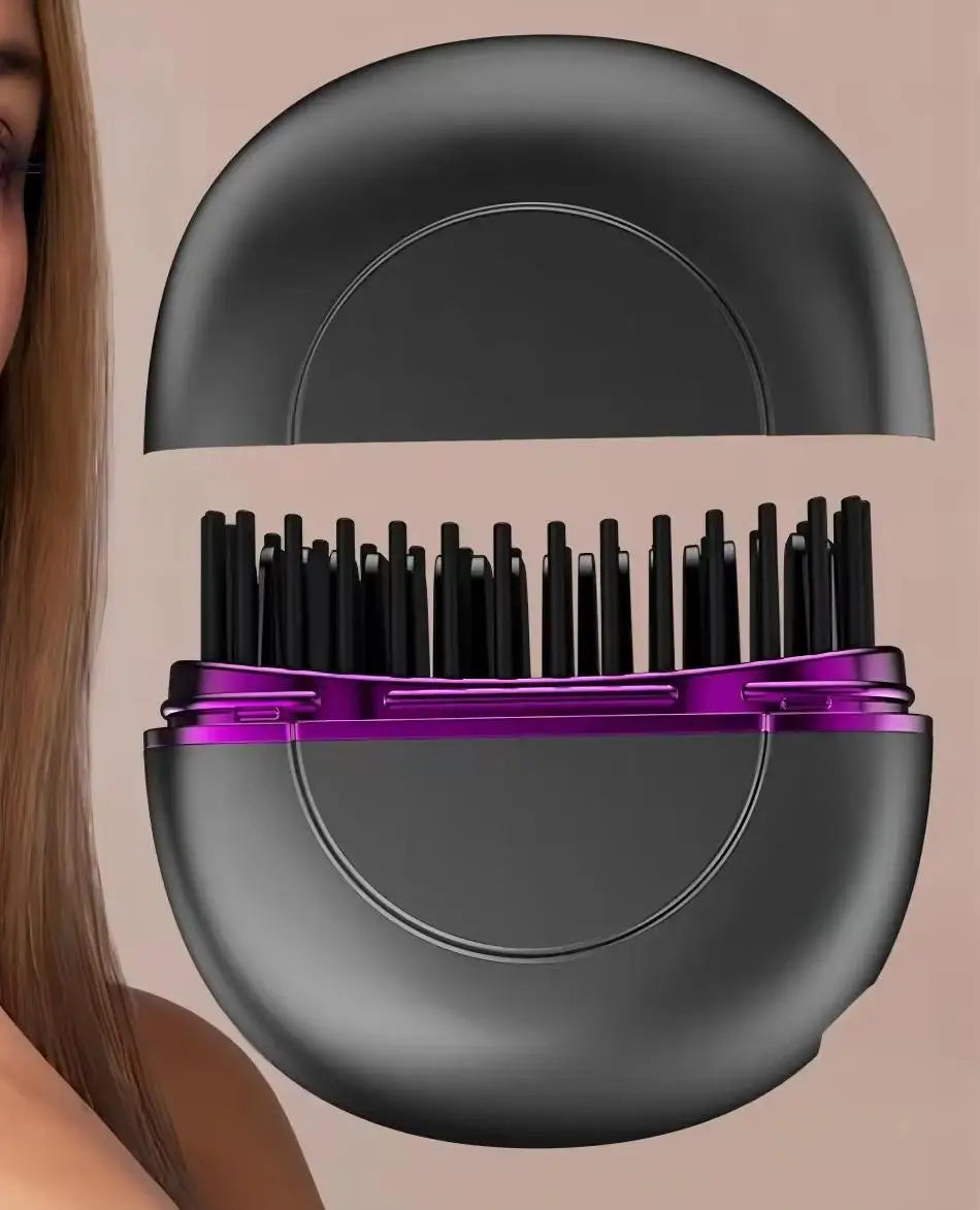 Easy Carry Cordlesses Straightening Brush Hair Straightener Comb Mini Hair Straightener Brush