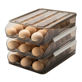 Manufactory Factory Injection Molded Plastic Rectangle Foldable Stackable Auto Scroll Egg Trays