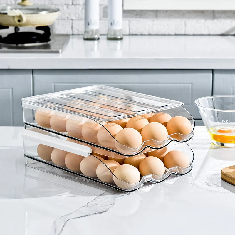 Hot 2 Layers Kitchen Organizer Egg Organizer Storage Egg Storage Container for Refrigerator Egg Storage Box