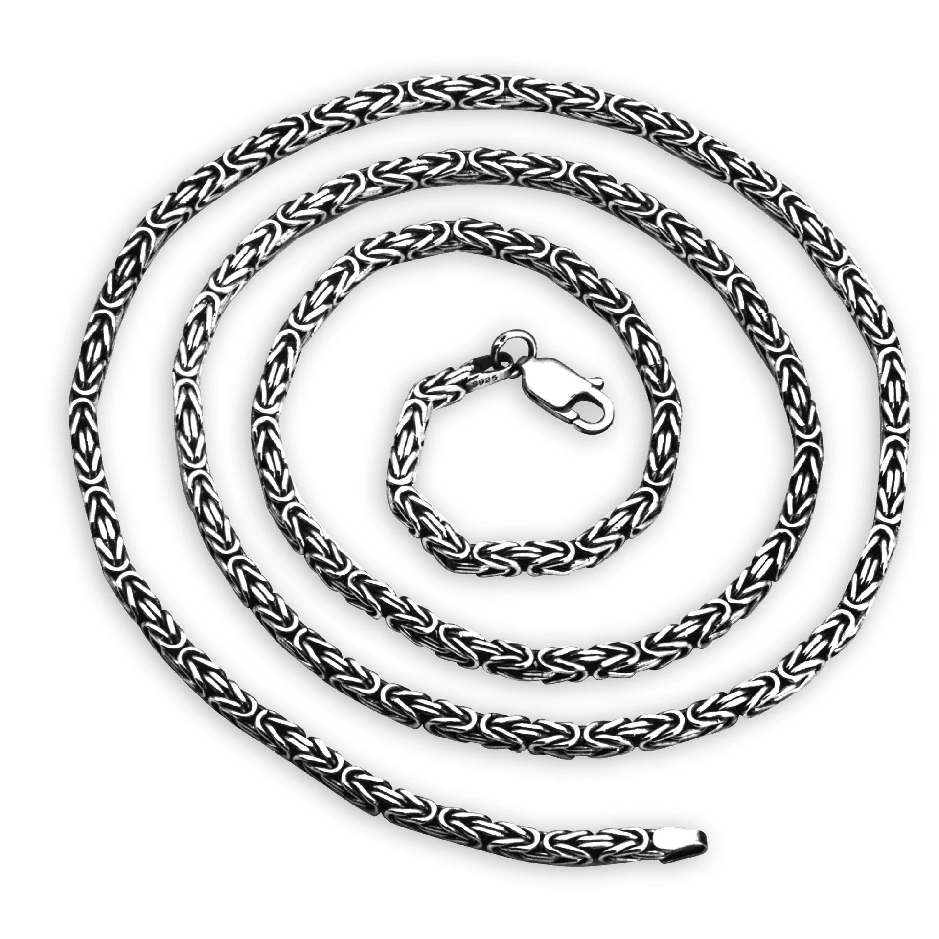 Wholesale Real Solid 925 Sterling Silver 2.5mm Men Male Necklaces