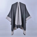 Hotsale Fashion Winter Nepal Pashmina Scarfs Shawls Solid Color Plain Jacquard Capes Front-open Cashmere Warm Ponchos for Women