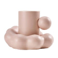 Korean Cute Coffee Ceramic Chubby Mugs Irregular Cup Saucer Big Ear Ceramic Fat Mug