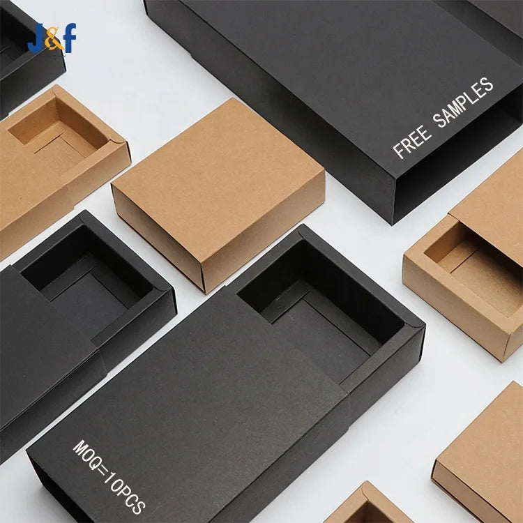 Luxury Cardboard Rigid Rectangle Gift Packaging Paper Box Logo Printing Kraft Paper Drawer Box