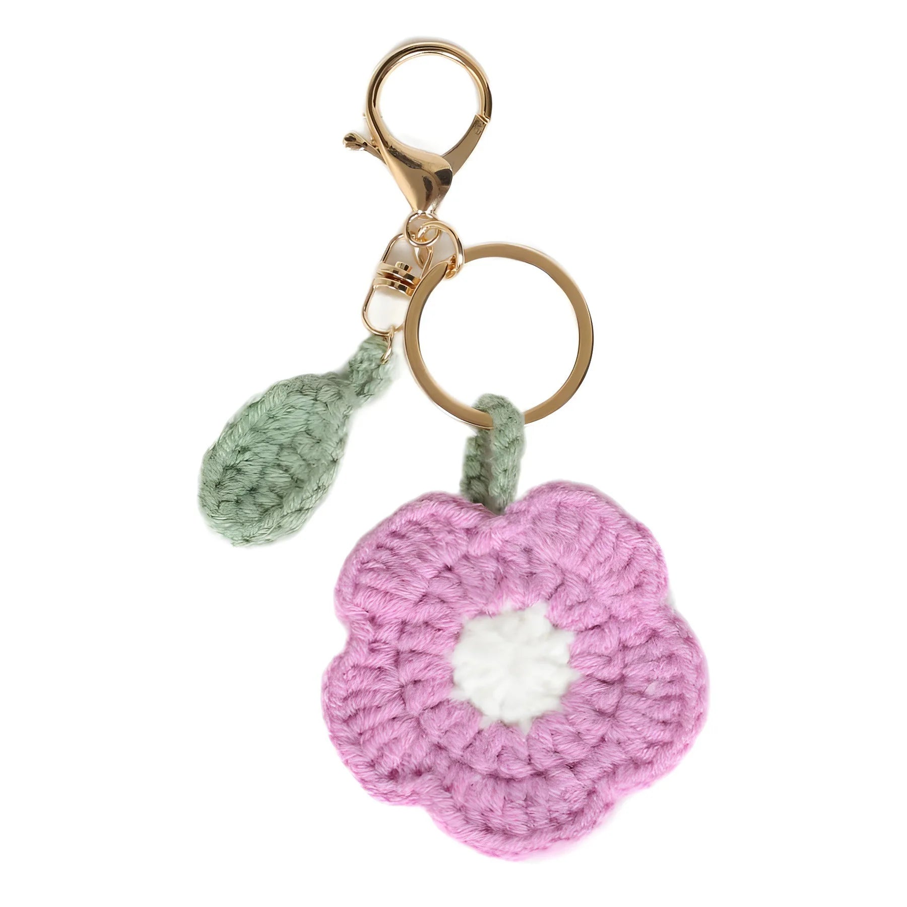 Cotton Handmade Crochet Flower Bag Accessories Car Purse Bag Pendant Keyring Gift Keychain Decoration Wallet Purse