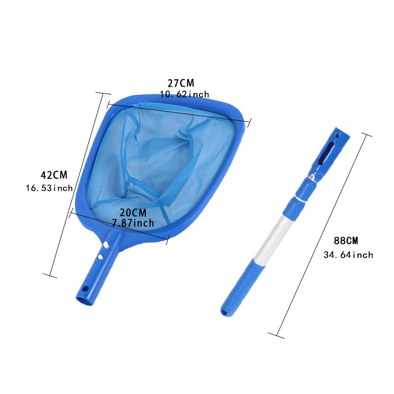 Swimming Pool Leaf Skimmer Aluminum Alloy Telescopic Rod Pool Leaf Skimmer Net With Thickening Material Small Pool Scoop