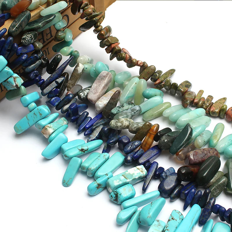 Kuoyu Natural Stone Beads 15-20mm Irregular Shape Turquoises Amethysts Agates Loose Spacer for Jewelry Making Model