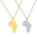 MECYLIFE Hip Hop African Jewelry Stainless Steel Africa Map Necklace Couple Jewelry Blank African Map Necklace