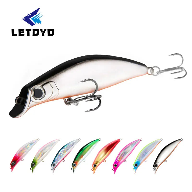 LETOYO Surface Fishing Lure 75mm 7g Floating Minnow Propbaits Shallow Water Artificial Bait for Trout Bass Fishing Cast Wobbler
