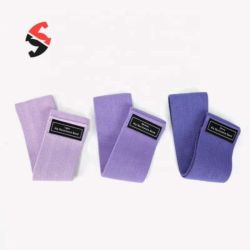 Fitness Workout Yoga Pilates Hip Booty Training Anti Slip High Elastic Fabric Resistance Bands Set