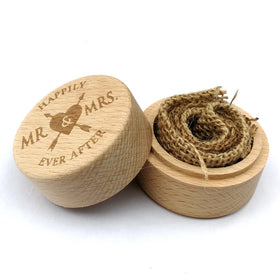 Custom LOGO Rustic Wedding Wooden Jewelry Organizer Engagement Storage Container Holder for Rings Blank Wood Ring Box