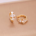 18K Gold Plated Hoop Earrings Trendy Waterdrop Zircon Jewelry Huggie Style for Women-Fashionable Brass Jewelry for Gifts
