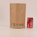 Custom 100% Biodegradable Food Grade Sanck Paper Pouch Compostable Kraft Zipper Bag for Spice Coffee Tea for Shopping
