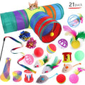 Amazon Top Seller Pet Toys Set Pet Supplies Feather Ball Mouse Toys 21 Pack of Cat Interactive Toys Set