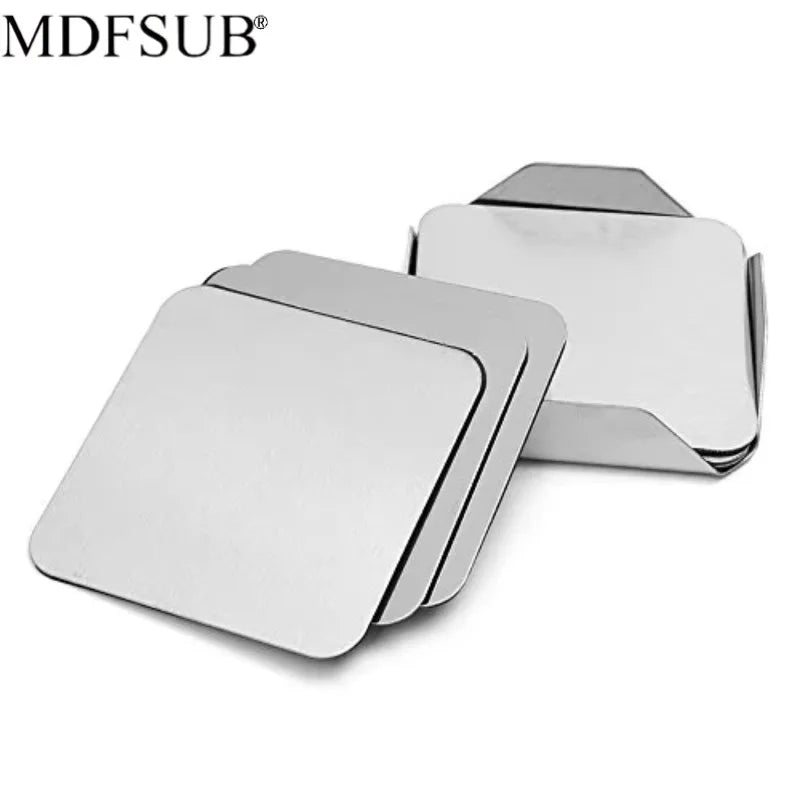 MDFSUB Fast Delivery Sublimation Mdf coaster 4mm Sublim coaster Square 100x100mm Blank Sublimation MDF Coasters With Cork Back