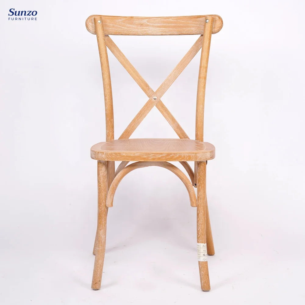 Durable Wooden Crossback Chair Supporting 250kg Load for Commercial Hospitality and Catering Rental Wholesale