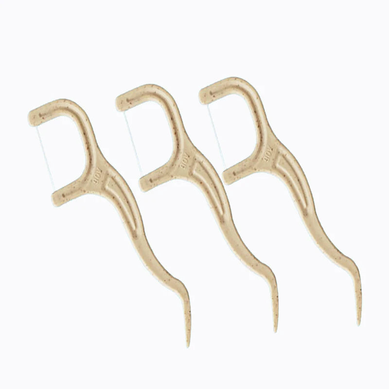 Eco-Friendly Natural Biodegradable Tooth Picks Wheat Straw Dental Floss for Teeth Cleaning