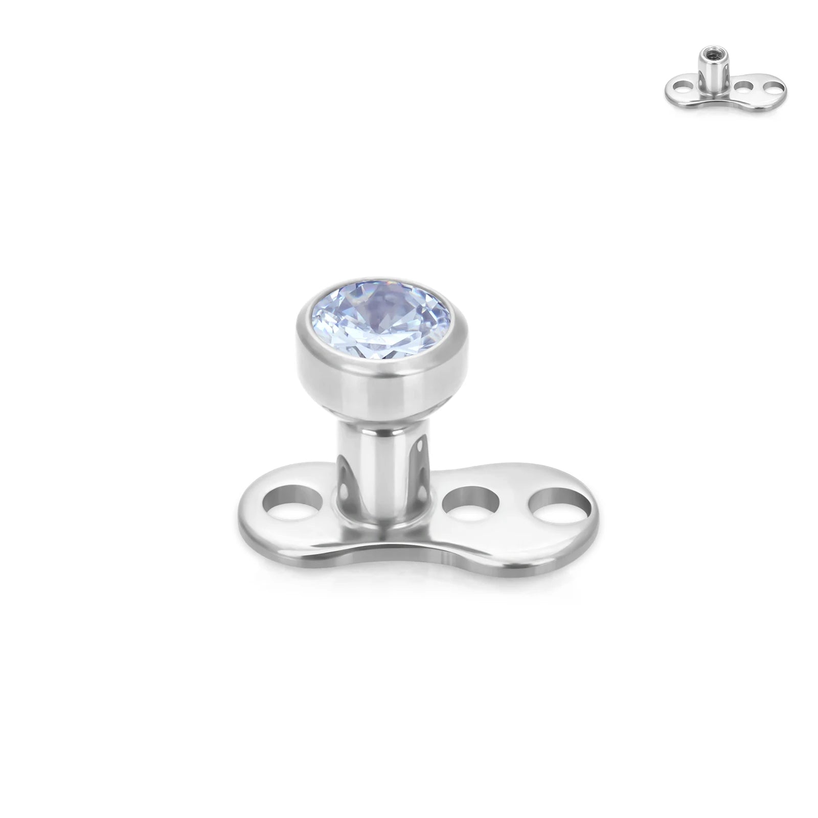 G23 Titanium Microdermal Piercing Surface Internally Threaded Gem Ends Dermal Skin Diver Hide Medusa Piercing Body Jewelry
