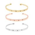 Cheap Fashion Cheap Brass Alloy Open Cuff love Letter Engraving Bangle Bracelet Jewelry for Women