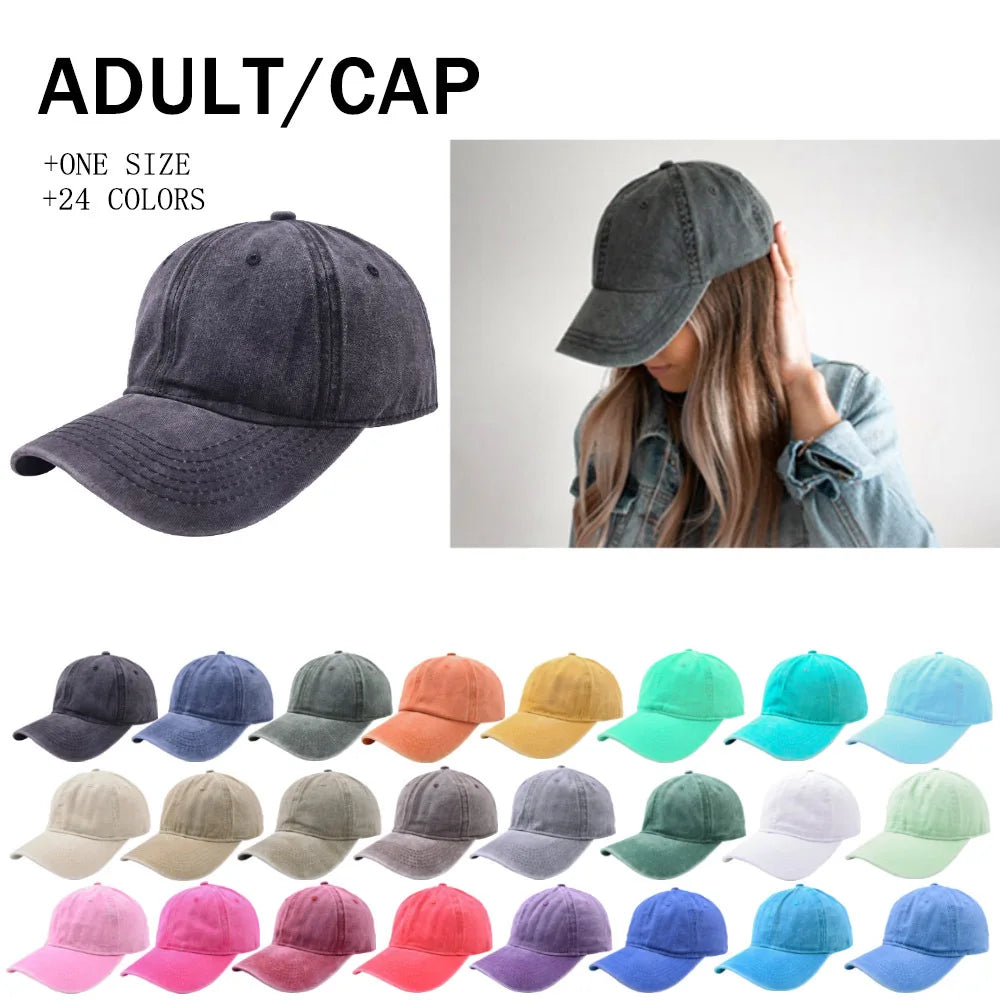 Vintage Cotton Plain Washed Dad Hats Custom Logo Embroidery Denim Caps Gorras