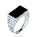 S925 Silver Inlaid Natural Ink Emerald Grade a Jadeite Ink Jade Saddle Ring Men's Ring Jade Fashion Ring Adjustable 2