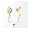 Carline Topsale Silver 925 Pearl Drop Earring 18k Gold Freshwater Pearl Stud Earring Zirconia Pear Shape Drop Earrings for Women