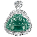 Natural Jade Buddha Pendant S925 Silver Inlaid Jadeite Pendant Women Necklace Fashion Ice Jade Buddha Pendant