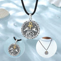 Changda 925 Sterling Silver Jewelry Ankh Amulet Egyptian Egypt Anubis Pendant Necklace for Men