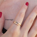 Free logo Engraved Rings Personalized DIY Letter Words Stainless Steel Rings Gold Plated Inspirational Ring
