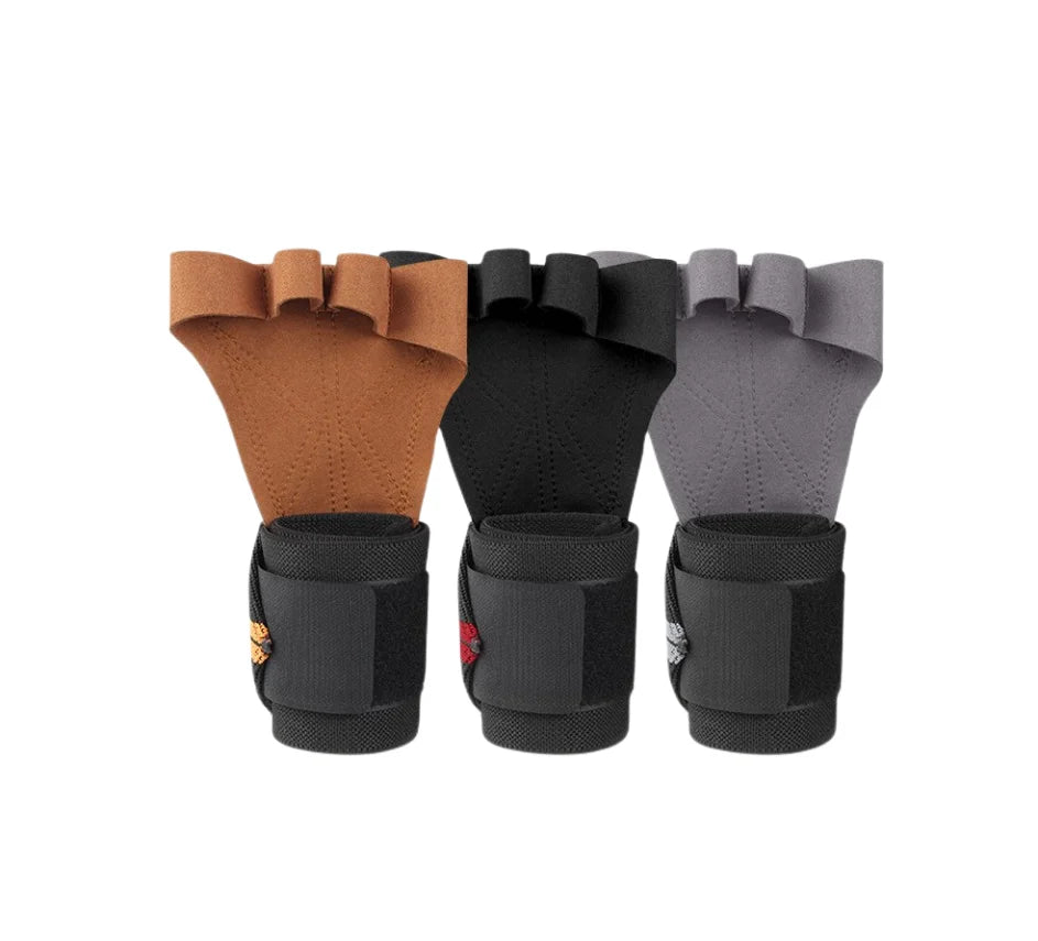 Custom Non-slip Sports Fitness Weight Lifting Leather Workout Gloves