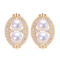 Luxury Women's & Natural Freshwater Pearl Earrings High-end Jewelry