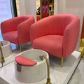 Modern Pink Pedicure Chair with Separate Foot Bath for Nail Salon