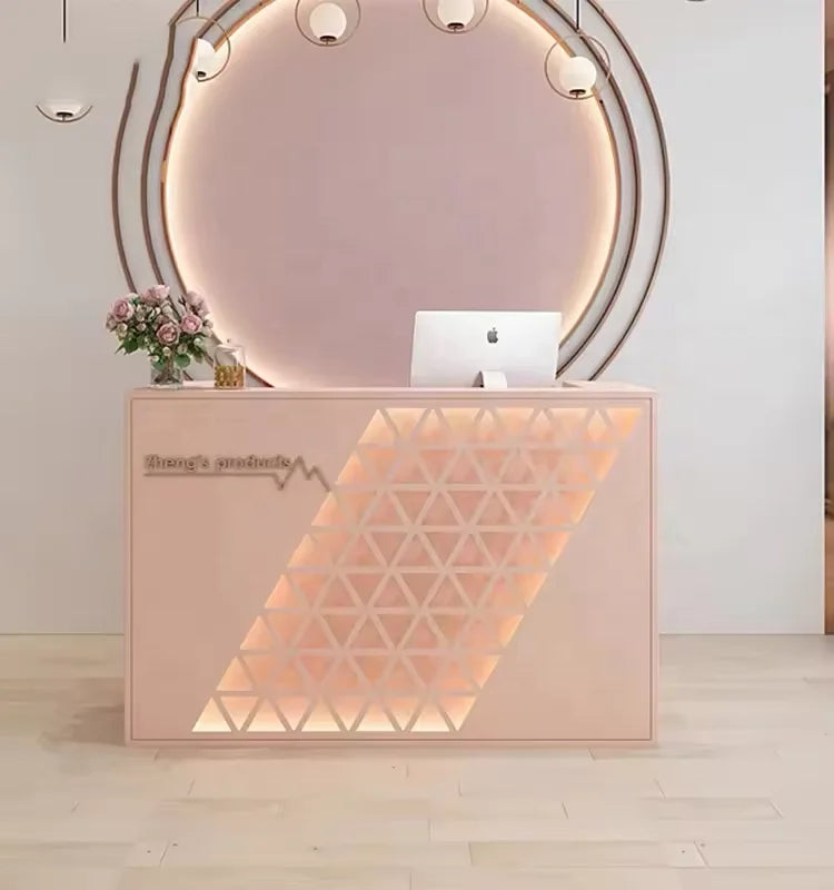 Modern PU Leather Counter Table Reception Desk for Beauty Salon Outdoor & Supermarket Use