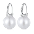 Factory Fashion 925 Sterling Silver European Simple U Style Big Shell Pearl Hoop Earrings Women Drop Earring Accessories SCE1583
