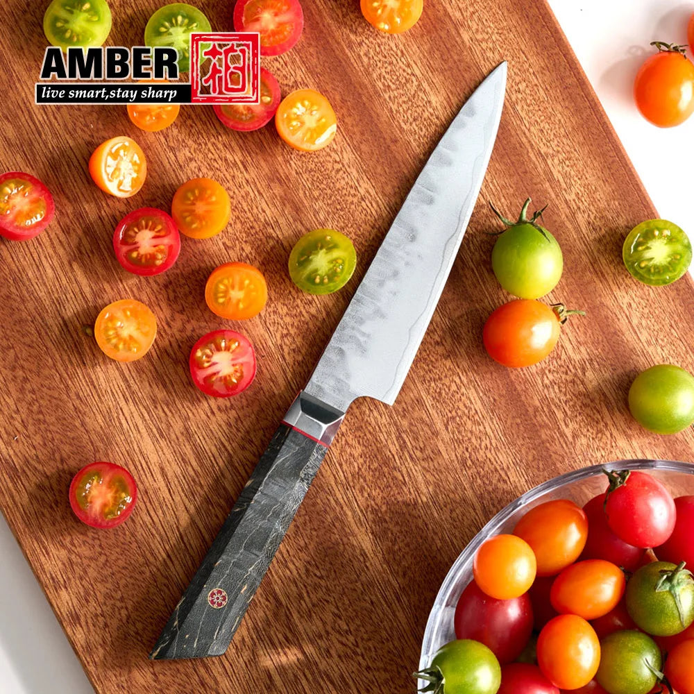 Amber 6inch Japanese Forged Knives Japanese Uitlity Fruit Paring Kitchen Knife with Wood Handle MegaBDM
