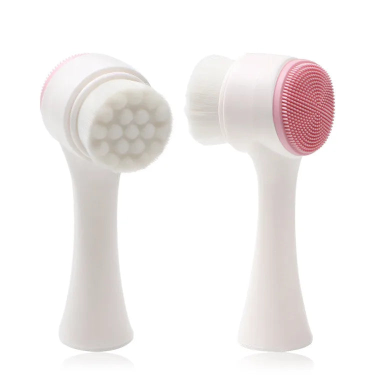 Face Brush Silica Gel Facial Brush Automatic Double Sided Facial Cleanser Blackhead Removing Product Pore Cleaner Exfoliating