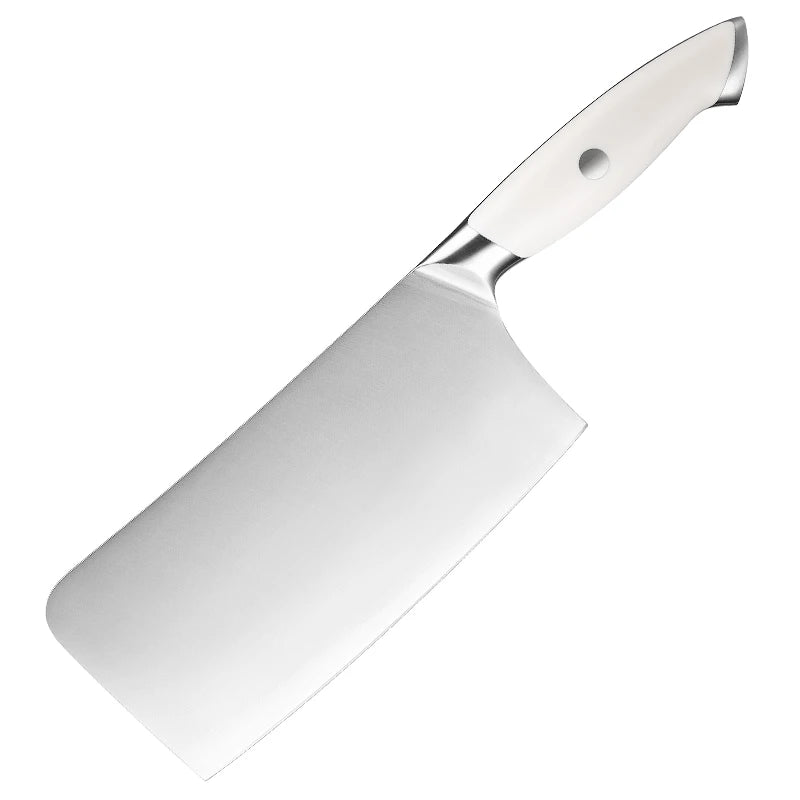 7 Inch Chinese Style Bone Chopping Chopper Knife with Heavy Duty 5Cr15 MoV Stainless Steel Blade and ABS Handle