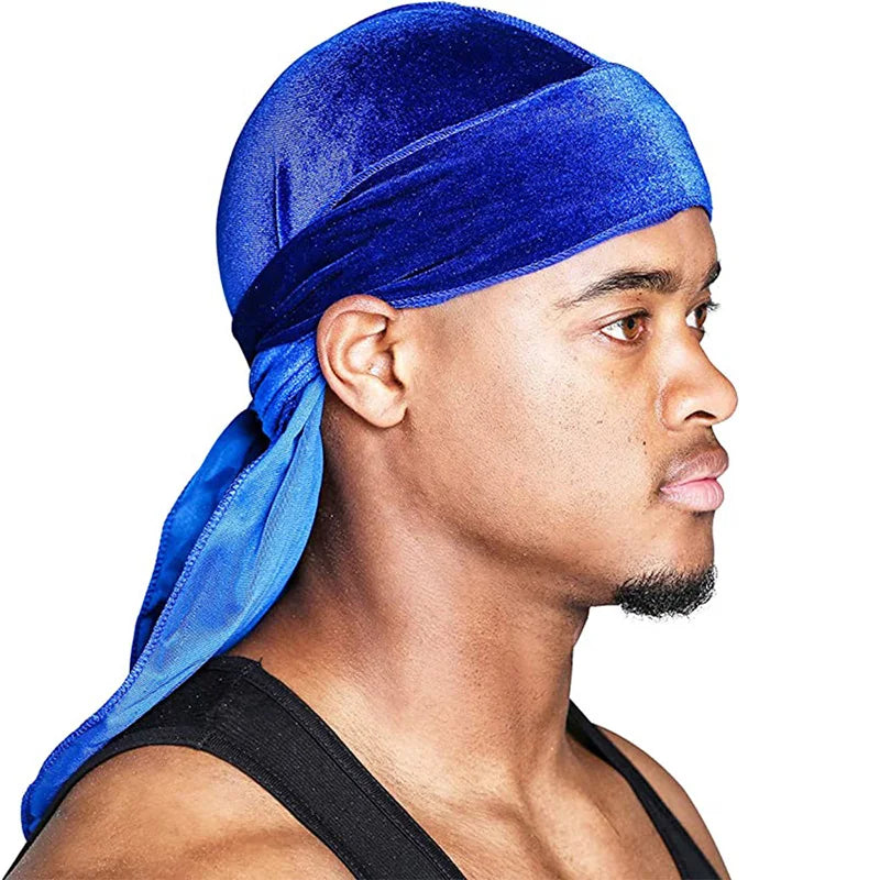 Wholesale Top Quality Popular Custom Designer Velvet Wape Hats Bandana Durag and Bonnets for Men