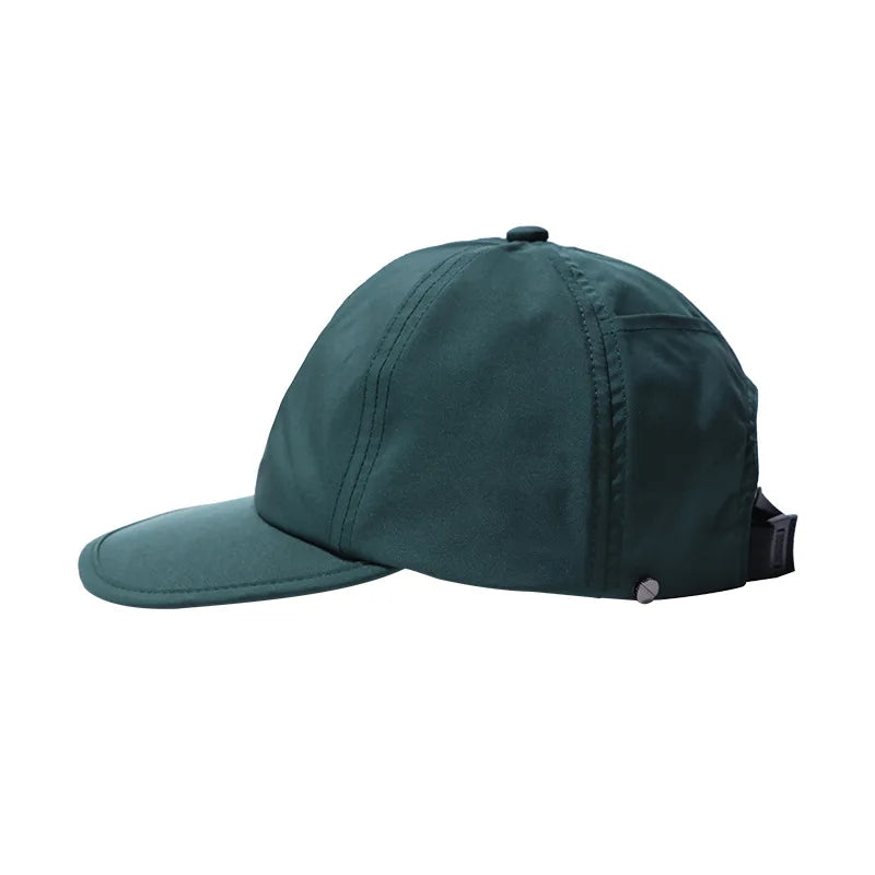 Blank Plain 6 Panel  OEM Low MOQ Instock Custom Breathable Quick Drying Sport Waterproof  Polyester Hat Nylon Cap With Pocket