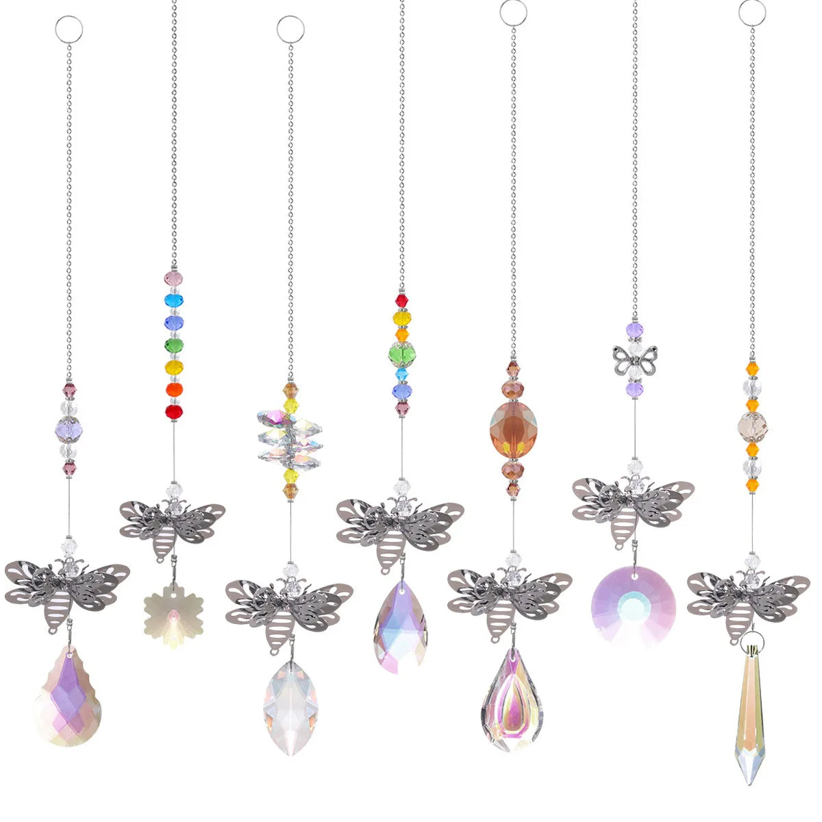 Hanging Crystal Suncatcher Wind Chimes Ball Prism Rainbow Sun Catcher for Garden Outdoor Home Kids Room Window