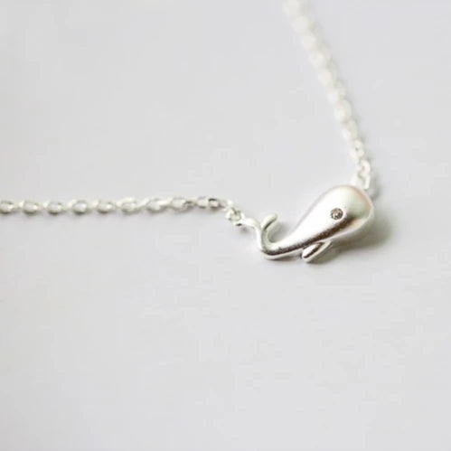 925 Sterling Silver Cute Whale Necklaces Pendants for Women Fashion Lady Festival Gift Jewelry