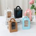 Cake Box Bags Clear Window Trifle Dessert Snack Pastry Packing Boxes with Lid Marble Take Away Paper Printing Box