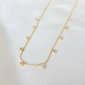 Minimalist Jewelry 18K Gold Plated Stainless Steel Dainty  Tassel Diamonds Necklace Round Cubic Zirconia Pendant Necklace